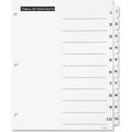 Avery Dennison Avery T.O.C. Tab Divider, Printed 1 to 10, 8.5"x11", 10 Tabs, White/White 11670